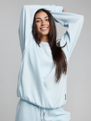 Waffle Lounge Long Sleeve: Sara is 5'6" and wears a size M