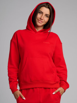 Halo Lightweight Crop Hoodie: Abby is 5′9″ wearing a size S