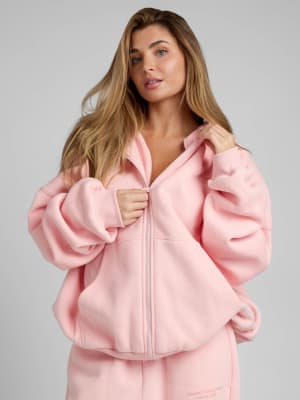 Pastel Zip Hoodie: Serena is 5'7" wearing a size S