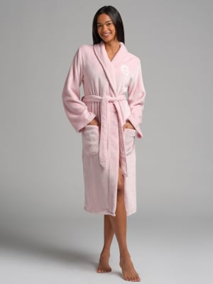 Dreamday™ Plush Robe: Lexy is 5'8" and wears a size XS/S