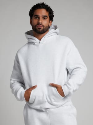 Basic Crop Hoodie: Jared is 6′1″ wearing a size L