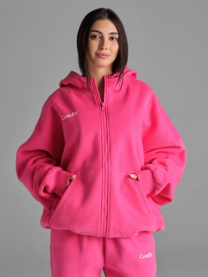 Cloud Zip Hoodie: Sara is 5'6" and wears a size S