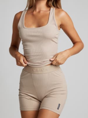 Rib Contour Boxer: Nikki is 5'8" and wears a size S