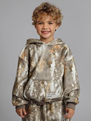 Camo Kids Hoodie: Joseph is 6 wearing a size S