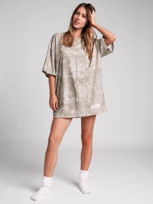 Camo Tee: Nikki is 5'8" and wears a size S