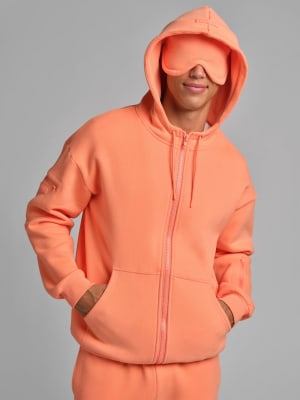 Airplane Mode Travel Zip Hoodie: Evan is 6'4" wearing a size L