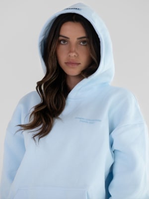 Pastel Hoodie: Abby is 5′9″ wearing a size M